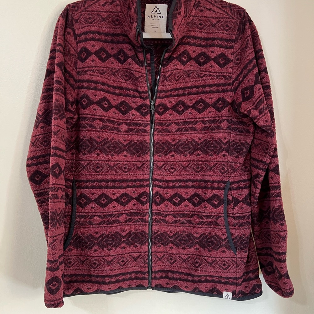 Alpine Design Red And Black Patterned Jacket - image 1